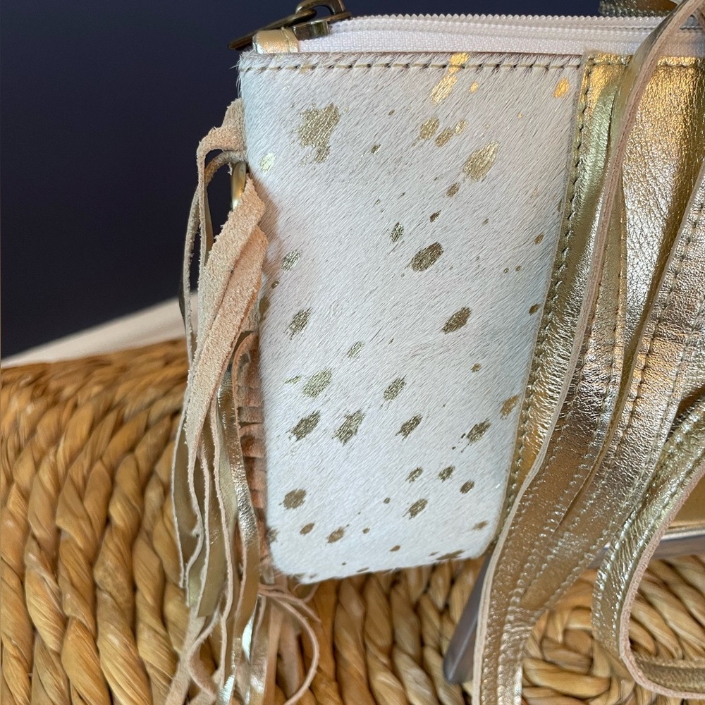 June Marie Nellie Fringe Leather Crossbody Bag NWT - Picture 2 of 6